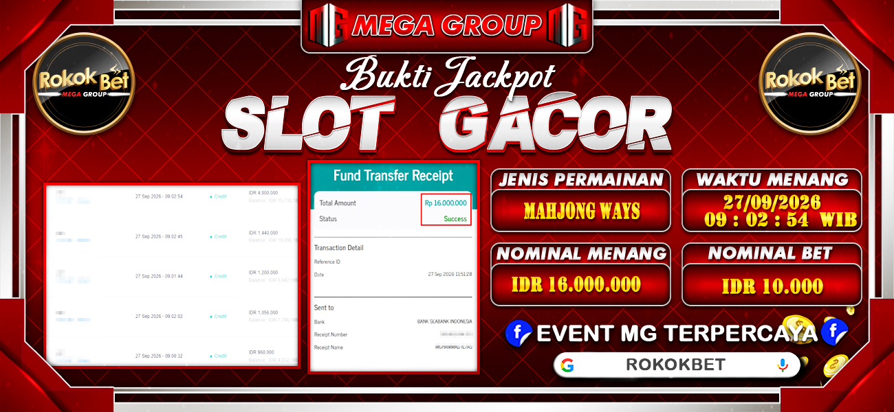 Bukti JP situs Rokokbet hari Minggu, 27 September 2026